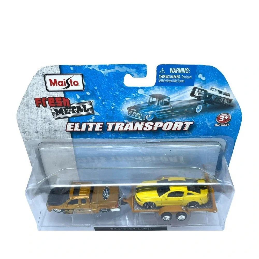 Maisto Transport 2004 Ford F-150 Pickup Truck‎ 2010 Ford Mustang GT Trailer 1/64